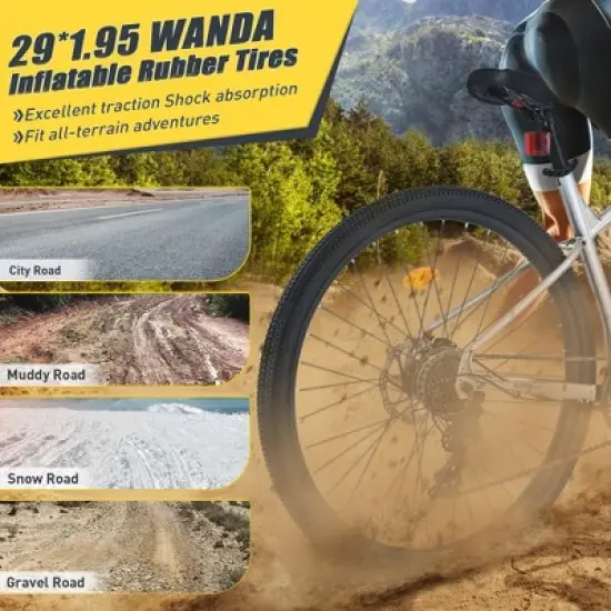 Gulches 29-Inch Silver 8-Speed Mountain Bicycles - Front Suspension for All-Terrain Adventures image {1}