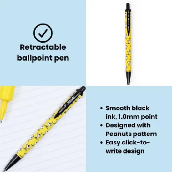Yoobi 2pk Peanuts Novelty Ballpoint Pen Woodstock, School Supplies image {3}
