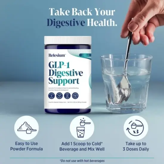 Relesium GLP-1 Digestive Support Multi-Symptom Relief Powder - 6.35oz/25 Servings image {4}