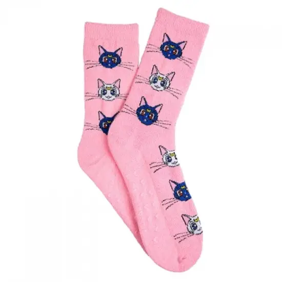 Womens Sailor Moon Luna and Artemis Super Cozy Crew Socks image {2}