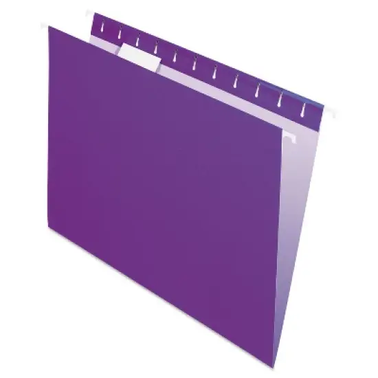 Pendaflex Essentials Colored Hanging Folders 1/5 Tab Letter Violet 25/Box 81611 image {5}