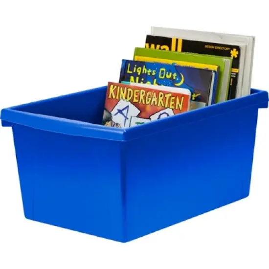Storex Medium Classroom Storage Bin, Blue image {2}