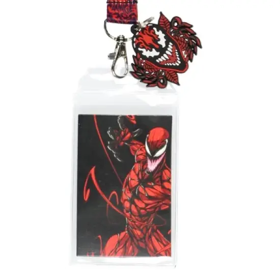 Marvel Venom 2 Carnage Lanyard ID Badge Holder With Character Rubber Charm image {1}