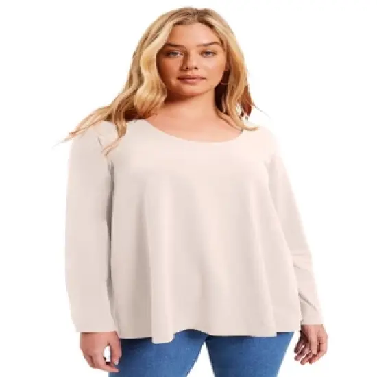 June + Vie by Roaman's Women&rsquo;s Plus Size Long-Sleeve Swing One + Only Tee image {12}