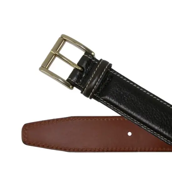 CrookhornDavis Men's Mignon Garrison Grain Calfskin Feather Edge Belt image {3}