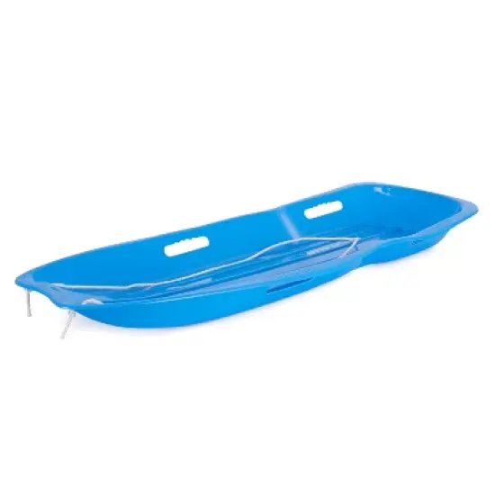 Slippery Racer Downhill Xtreme Adults and Kids Plastic Toboggan Snow Sled, Blue image {2}