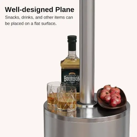 East Oak 31.9" x 86.6" 48000 BTU Torch Patio Propane Outdoor Portable Heater Stainless Steel Finish: Iron Frame, 10ft Heat Radius image {6}