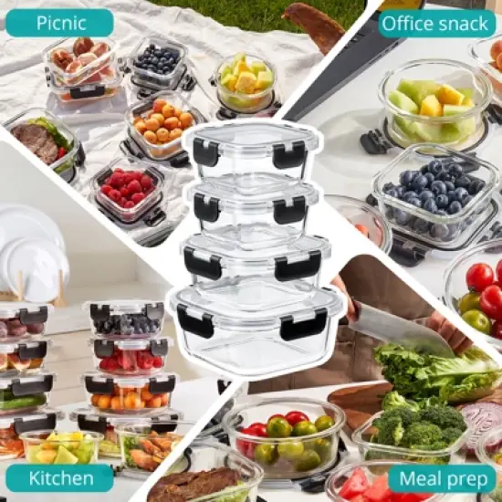 Sorbus Glass Food Storage Containers with Lids - Airtight, Microwave, Fridge, Dishwasher, Oven Safe, BPA-Free, Meal Prep Containers image {5}
