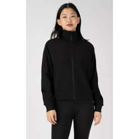 90 Degree By Reflex Womens Lightstreme Funnel Neck Bomber Jacket with Ribbed Details and Zipper Pockets image {3}