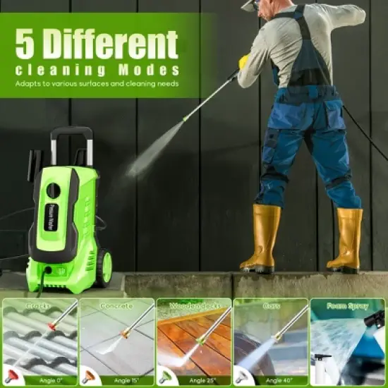 SUGIFT 3300PSI Electric Pressure Washer 2.0GPM Max, Green image {1}