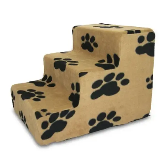 Best Pet Supplies CertiPUR Certified Foam Pet Steps for Small Dogs and Cats, Portable Stairs for Couch Sofa and Beds - 3-Steps (18" x 15" x 13.5") image {12}