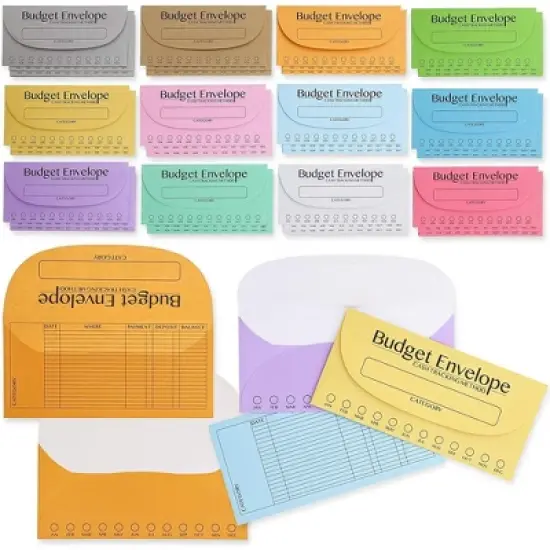 Paper Junkie 96 Pack Bulk Budget Envelopes for Cash System, Budgeting Tracker Binder, Money Saving Challenge, 12 Colors image {8}