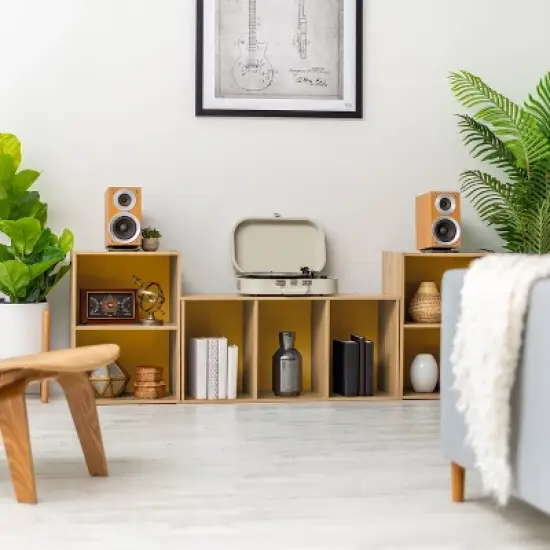 IRIS USA Wood Bookshelf Cube Organizer Storage image {5}