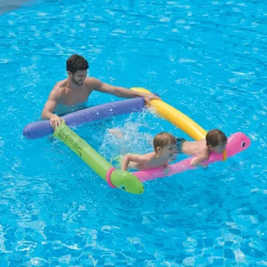 Pool Central 2pc Inflatable Dinosaur Twisty Tube Swimming Pool Toys 63" - Purple/Yellow image {2}