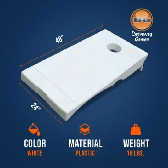 Driveway Games 2 by 4 Foot All Weather Indoor and Outdoor Portable Cornhole Boards with Locking Bag Storage and Bean Bags, White (2 Pack) image {2}