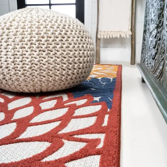 Minori Floral Indoor/Outdoor Runner Rug - JONATHAN Y image {9}