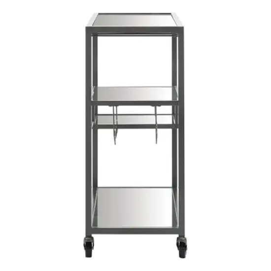 Estelle Step Tier Metal and Glass Bar Cart - Inspire Q image {2}