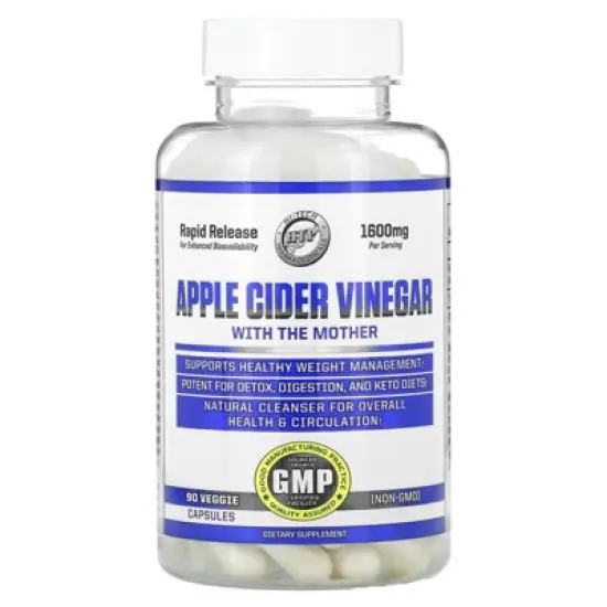 Hi Tech Pharmaceuticals Apple Cider Vinegar With The Mother, Rapid Release, 90 Veggie Capsules (800 mg per Capsule) image {5}