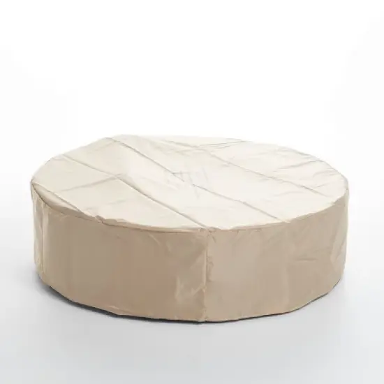 Outdoor 50,000 BTU Round MgO Concrete Propane Fire Pit, Light Grey (Tank Cover not Included) image {5}