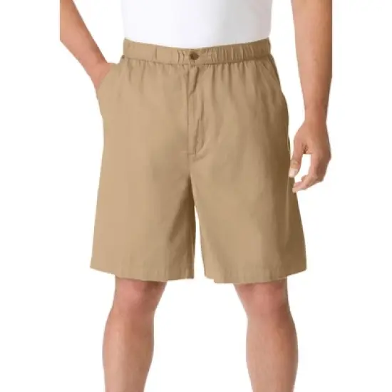 KingSize Men's Big & Tall Knockarounds 8&34 Full Elastic Plain Front Shorts image {4}