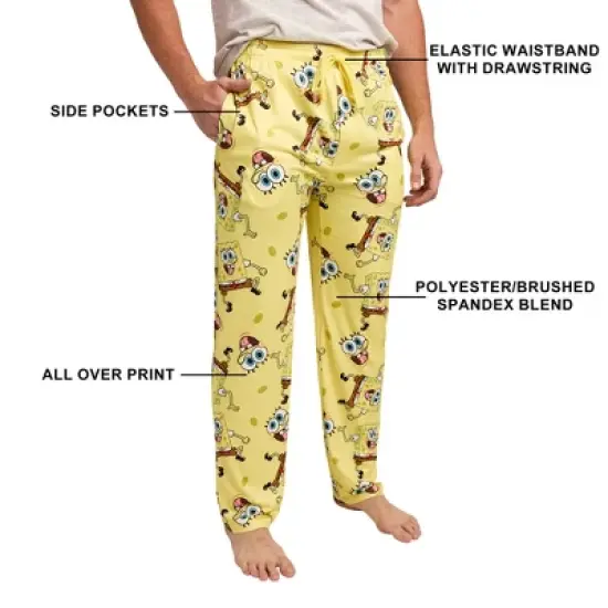 Men's Adult Yellow SpongeBob SquarePants Sleep Pants image {4}
