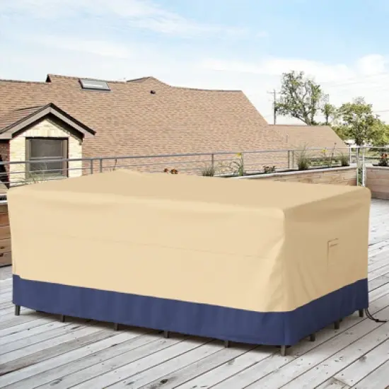 Costway Patio 90''x50'' Dining Set Cover Rectangle Table Chair Waterproof Handle Air Vent image {4}