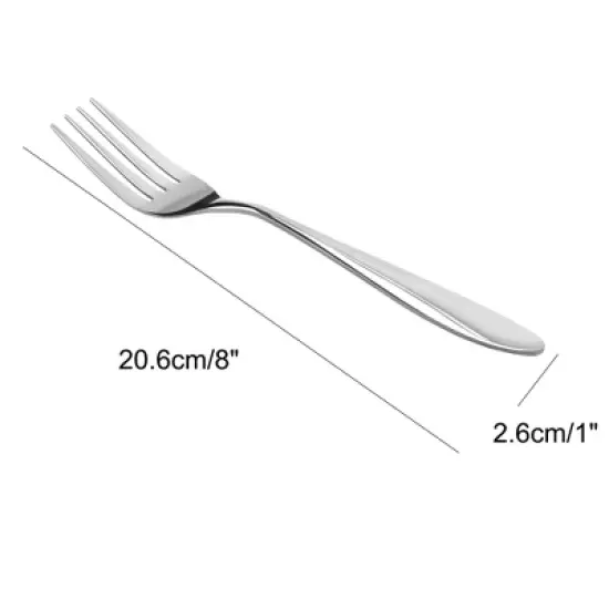 Unique Bargains Dinner Stainless Steel 8" Tableware Household Dessert Fork 8'' Long 12 Pcs image {5}