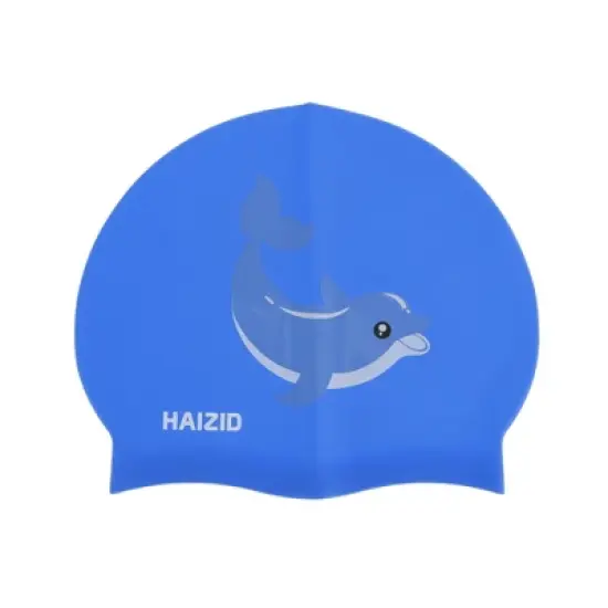 Unique Bargains Kid's Silicone Cartoon Dolphin Swim Cap 1 Pc image {7}