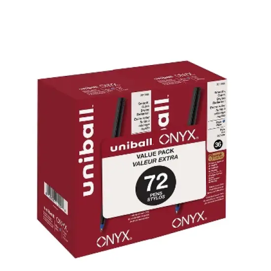 uni-ball uniball Onyx Rollerball Pens Fine Point 0.7mm Blue Ink 72/Box (2013568) image {8}