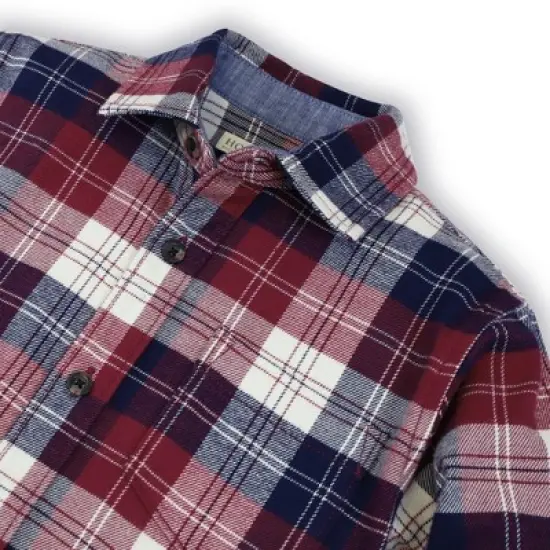 Hope & Henry Boys' Organic Cotton Long Sleeve Brushed Cotton Flannel Button Down Shirt, Infant image {4}