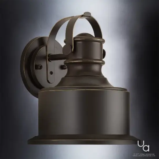 Urban Ambiance Luxury Luxe Industrial Outdoor Wall Light,  10"H x 8-1/2"W,  Olde Bronze Finish, UHP1040 image {2}