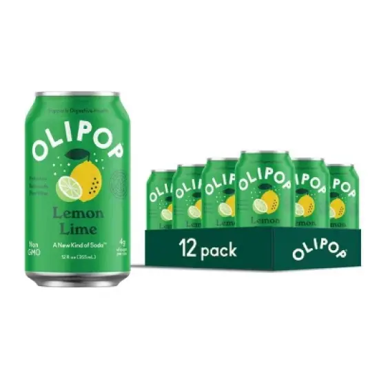 OLIPOP Lemon Lime Soda - 12ct/12 fl oz Cans image {6}
