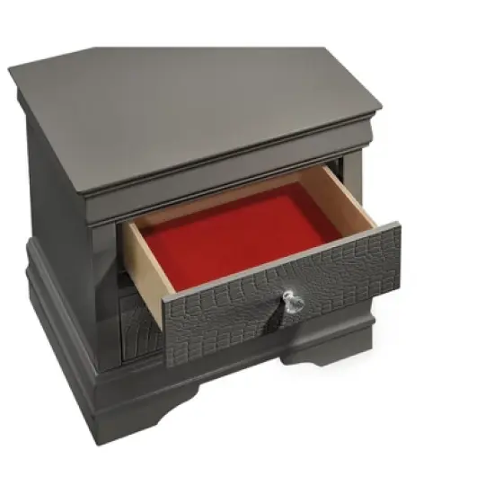 Blaze Modern Style 2-Drawer Night stand Made with Wood in Metallic Gray same as G150108708 (NJ inventory) image {4}
