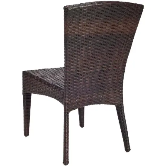 New Castle Wicker Side Chair (Set of 2) - Black/Brown - Safavieh image {3}