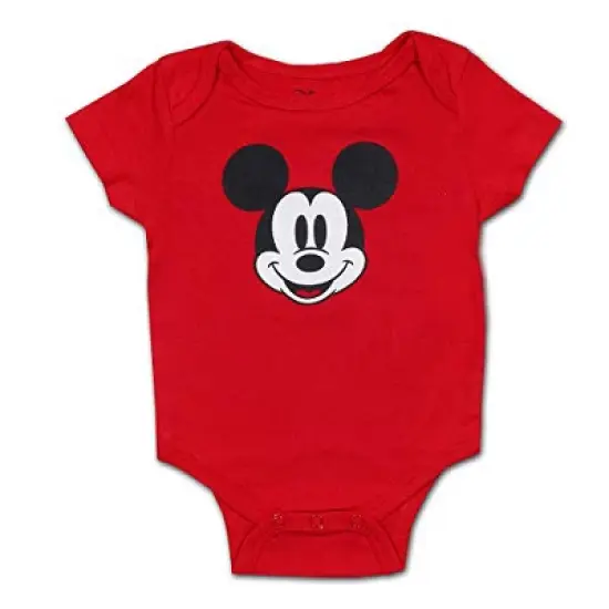 Disney Boy's 3-Pack Mickey Mouse Short Sleeve Baby Bodysuit Creeper, Jogger Pants and Bandana Bib Set for infant image {1}