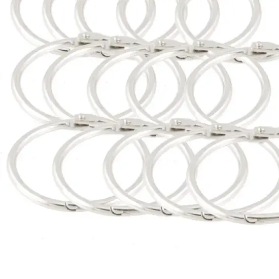 Unique Bargains Scrapbooking Loose Leaf Binder Rings Keyring Book Silver Tone 1.8 Inch Dia 15 Pcs image {3}