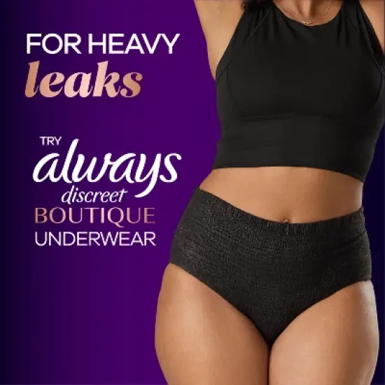 Always Discreet Boutique 6 Drops Incontinence Pads - Extra Heavy - Long Length - 40ct image {9}