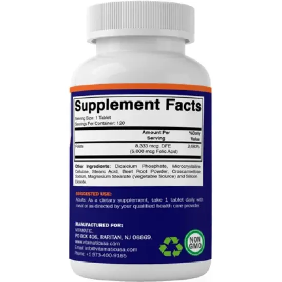 Folic Acid 5mg - 120 Tablets image {4}
