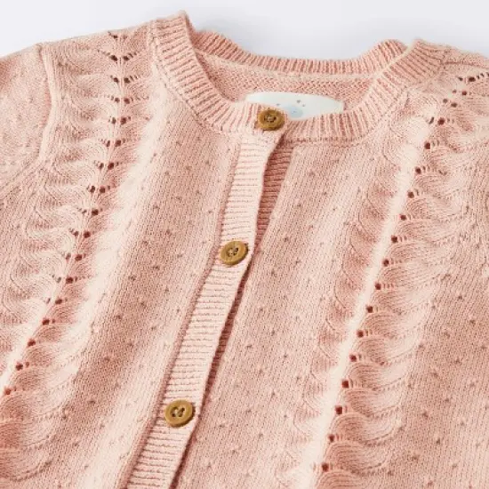 Baby Girls' 2pc Pointelle Sweater Set - Cloud Island&trade; Pink image {2}