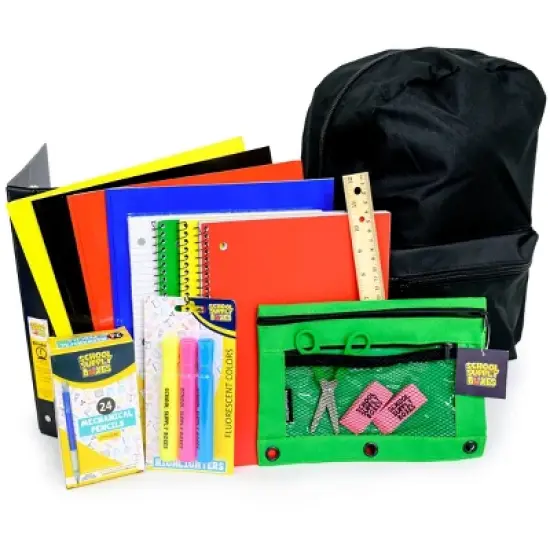 School Supply Boxes | 17" Backpack Kit for High School | Contains Pencil Pouch, Notebooks, Filler Paper, Folders, Mechanical Pencils, and More image {8}