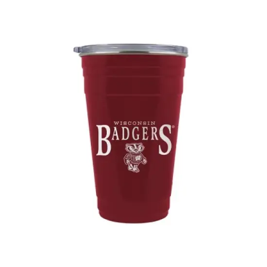 NCAA Wisconsin Badgers Tailgater Tumbler - 22oz: Stainless Steel, Acrylic Lid image {2}