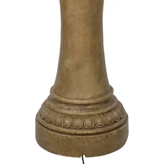 Sunnydaze 65"H Electric Resin and Concrete 4-Tier Eggshell Edge Outdoor Water Fountain with LED Lights image {7}