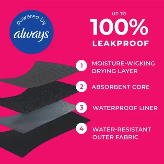 Proof Women's Mesh Trim Briefs, Moderate Absorbency Period Underwear - Black image {9}