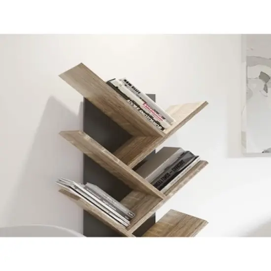 Year Color Free Standing Retro Wood 8 Shelves Bookcase image {5}