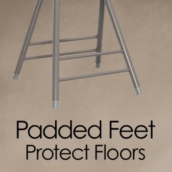 Hastings Home 24" Foldable Padded Indoor Counter-Height Stool &ndash; Gray image {3}