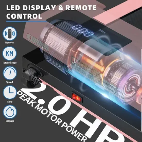 CENGHU Walking Pad with Quiet 2.0 HP Motor, Countdown Modes, 220 lbs Weight Capacity for Home or Office Workouts, Portable Treadmill Walking, Pink image {6}