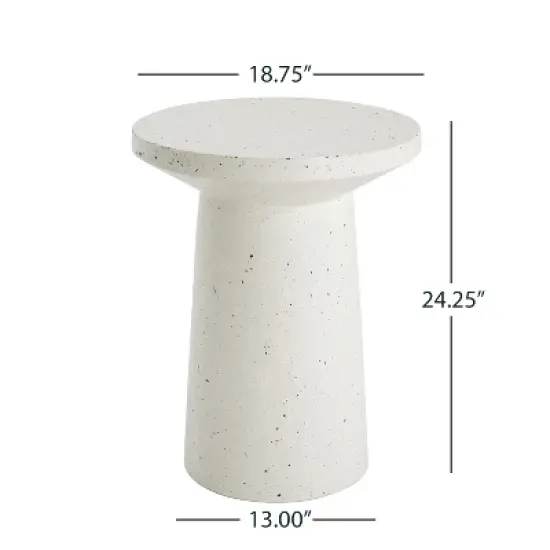 Christopher Knight Home Nikolai Outdoor Handcrafted Lightweight Concrete Side Table image {2}