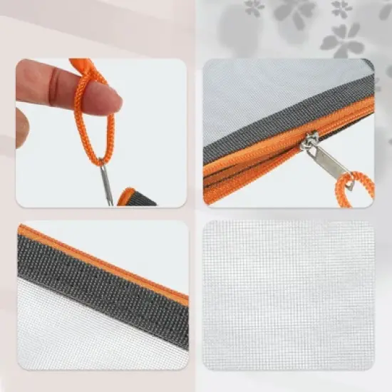 Unique Bargains Portable Mini Zipper Mesh Bags 4.33"x2.95" Black Blue Green Pink Gray 3 Pcs image {2}