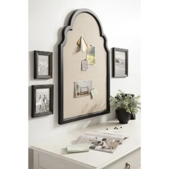 Kate and Laurel Hogan Arch Framed Pinboard, 24x36, Black image {4}