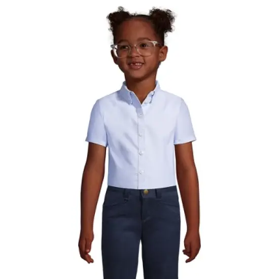 Lands' End School Uniform Girls Short Sleeve Oxford Dress Shirt image {2}